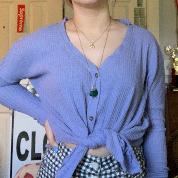 Urban outfitters waffle knit blue shirt - Picture 3 of 3